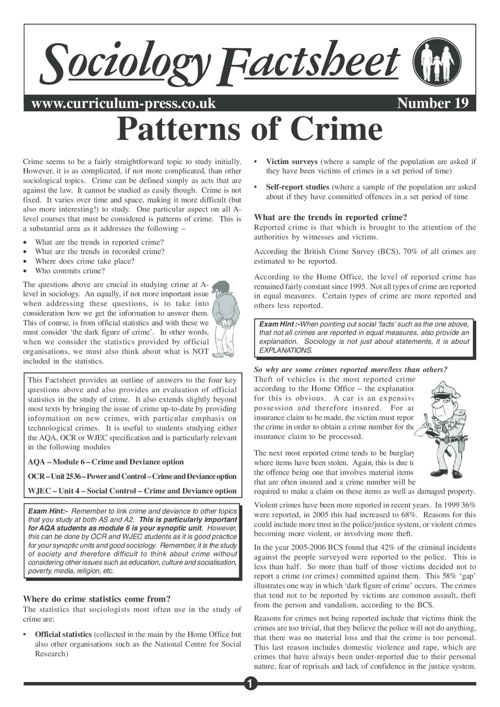 Curriculum Press Patterns of Crime